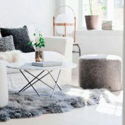 Maze Furni Shop -Maze Furni Shop shepherd frida sheepskin pouf 1 1