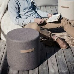 Maze Furni Shop -Maze Furni Shop shepherd sara round wool pouf 40x40 cm 1