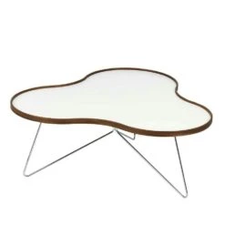 Swedese Flower Table 90 Cm, Walnut/White