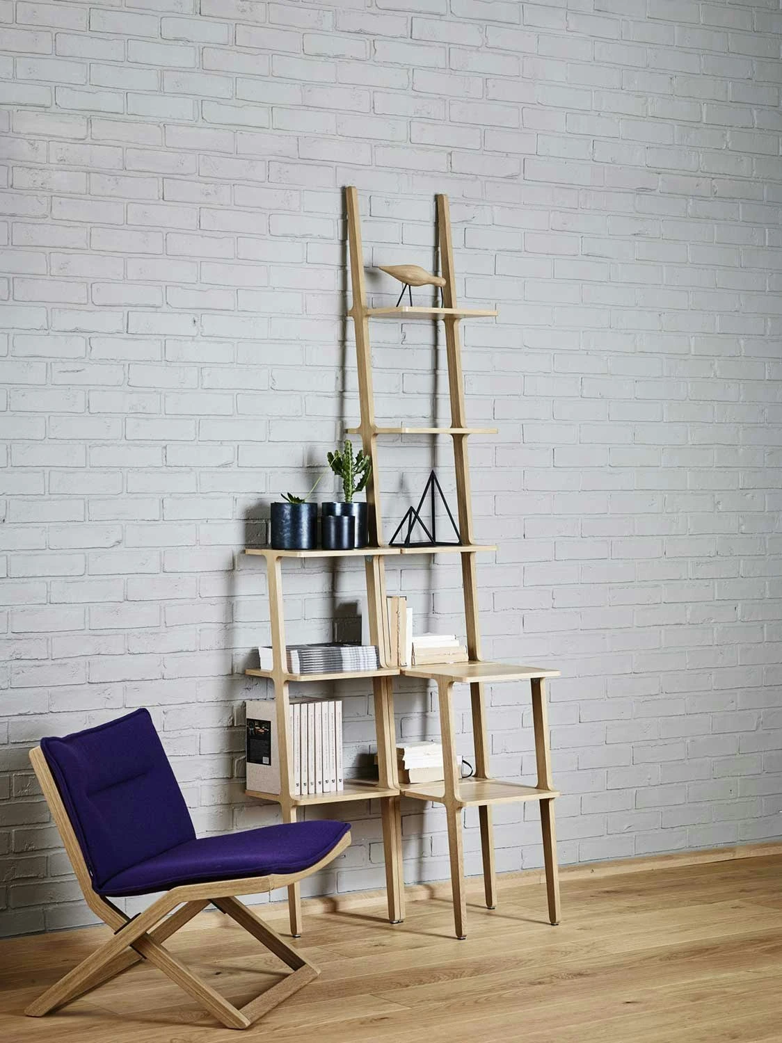 Swedese Libri Shelf 227 Cm, White Stained Ash 4 Swedese Libri Shelf 227 Cm, White Stained Ash - Image 4