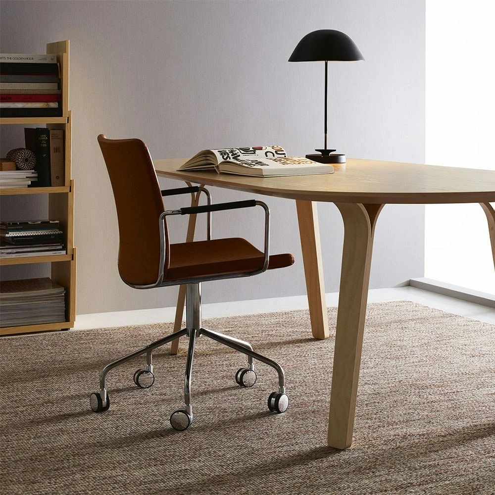 Swedese Stella Armchair On Wheels, Brown Leather 2 Swedese Stella Armchair On Wheels, Brown Leather - Image 2