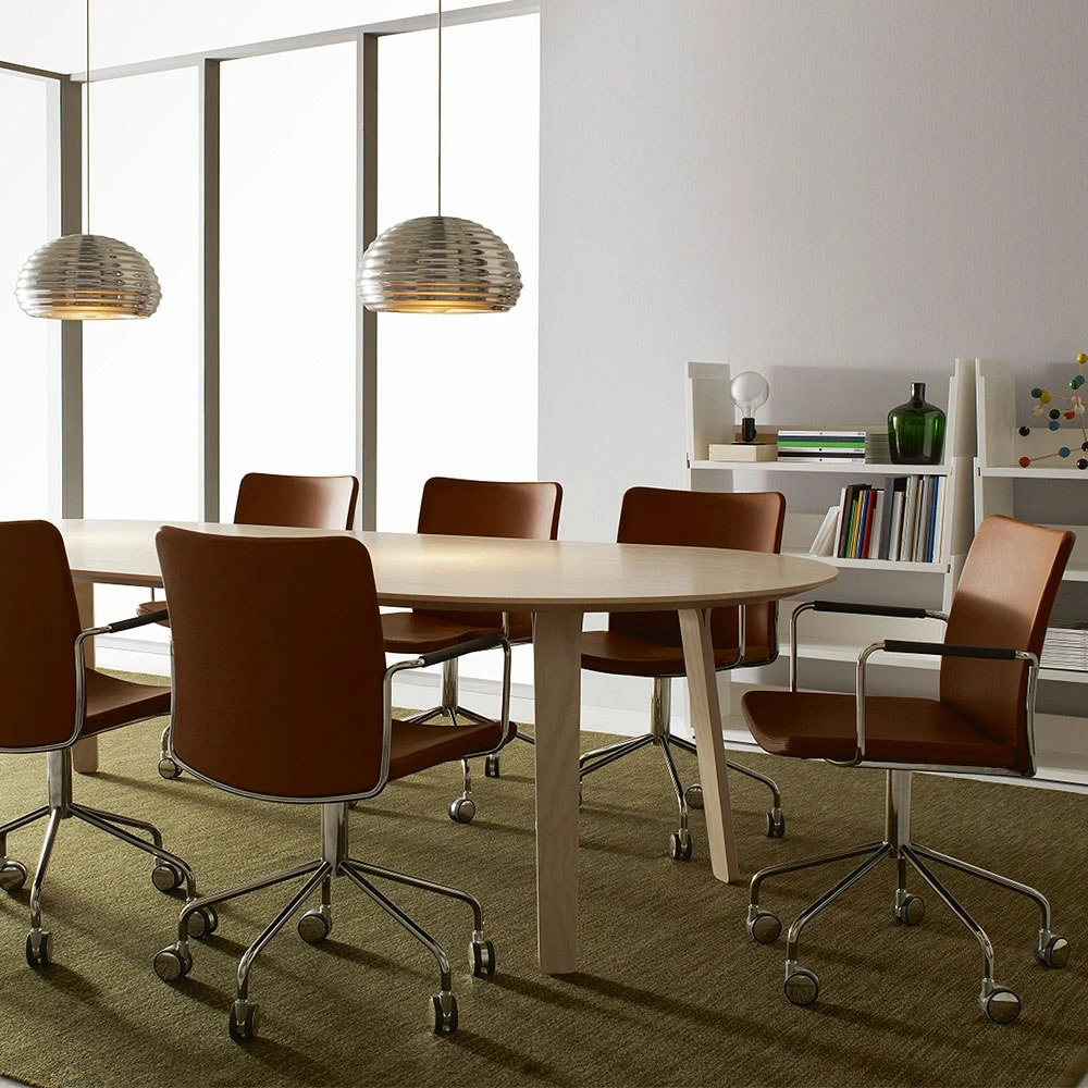 Swedese Stella Armchair On Wheels, Brown Leather 3 Swedese Stella Armchair On Wheels, Brown Leather - Image 3