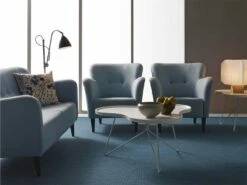 Swedese Flower Mono Table 90 Cm, Lacquered Oak Veneer Chrome -Maze Furni Shop swedese swedese flower mono table 66 90 114 cm 9 1