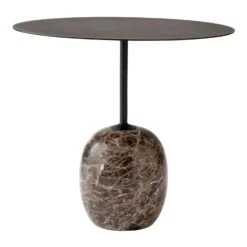 &Tradition Lato LN9 Table Oval, Warm Black / Emparador Marble