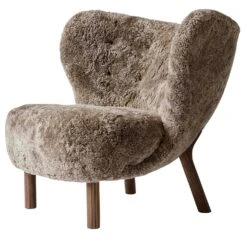 &Tradition Little Petra Lounge Chair Vb1, Oiled Walnut / Sheepskin Sahara