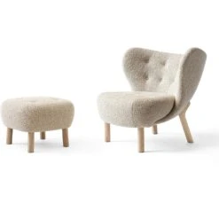 &Tradition Little Petra VB1, Lounge Chair Set, White Oiled Oak / Karakorum