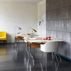 &Tradition Pavilion AV16 Desk, Mushroom / Oak / Chrome Legs -Maze Furni Shop tradition pavilion av16 desk 10