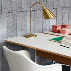 &Tradition Pavilion AV16 Desk, Mushroom / Oak / Chrome Legs -Maze Furni Shop tradition pavilion av16 desk 9