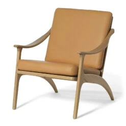 Warm Nordic Lean Back Lounge Chair, White Oiled Oak / Nature