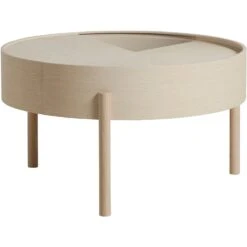Woud ARC Coffee Table, White Pigmented Ash