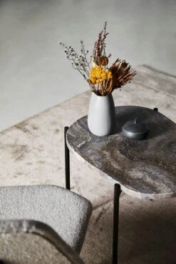 Woud LA TERRA Coffee Table Travertine Grey, L: 95 Cm -Maze Furni Shop woud la terra table travertine grey 1