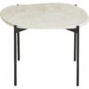 Woud LA TERRA Side Table Travertine Ivory, L: 57,2 Cm